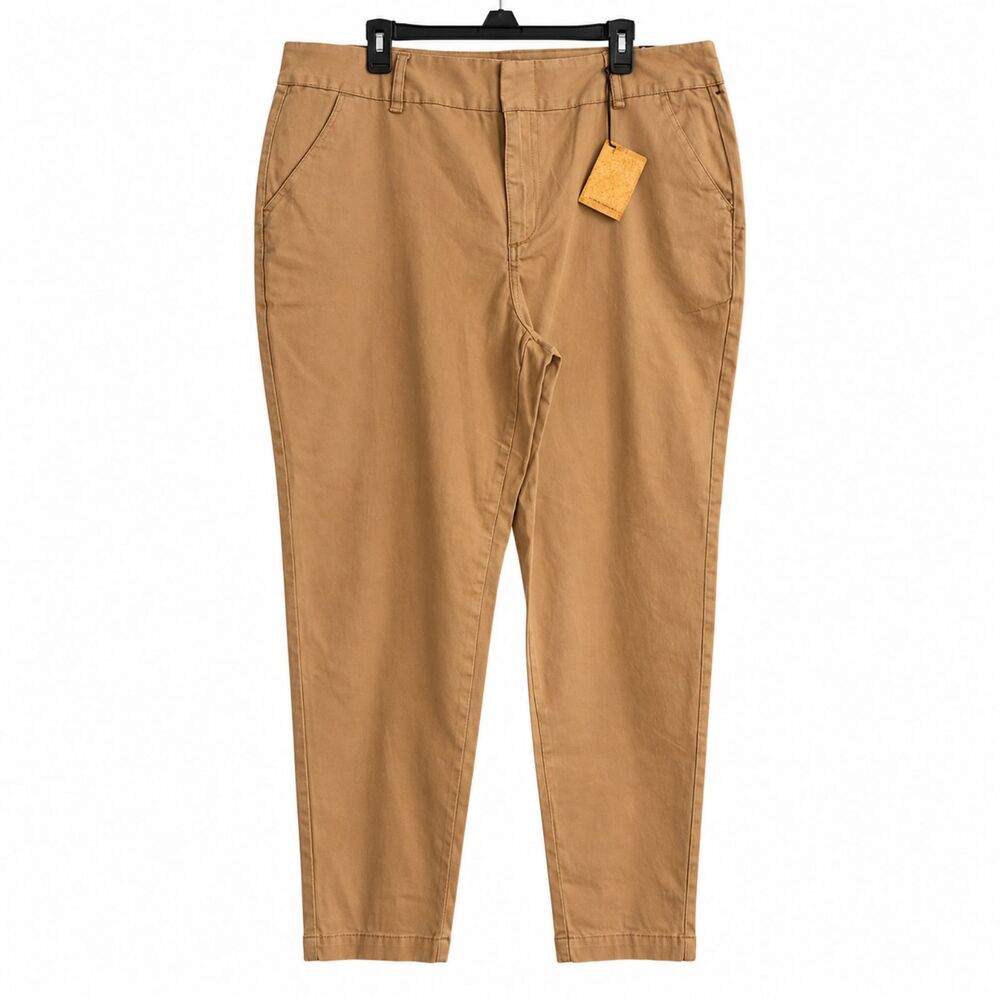 Hybrid & Co. Women’s Light Khaki Stretch Pants Size 22 Tapered 30” Inseam NWT - Picture 3 of 10